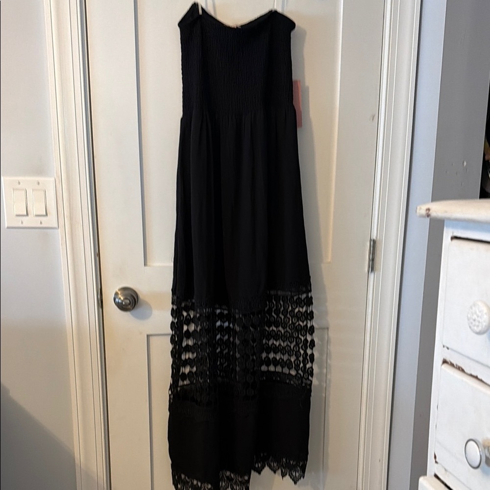Elegant Black Strapless Dress NWT